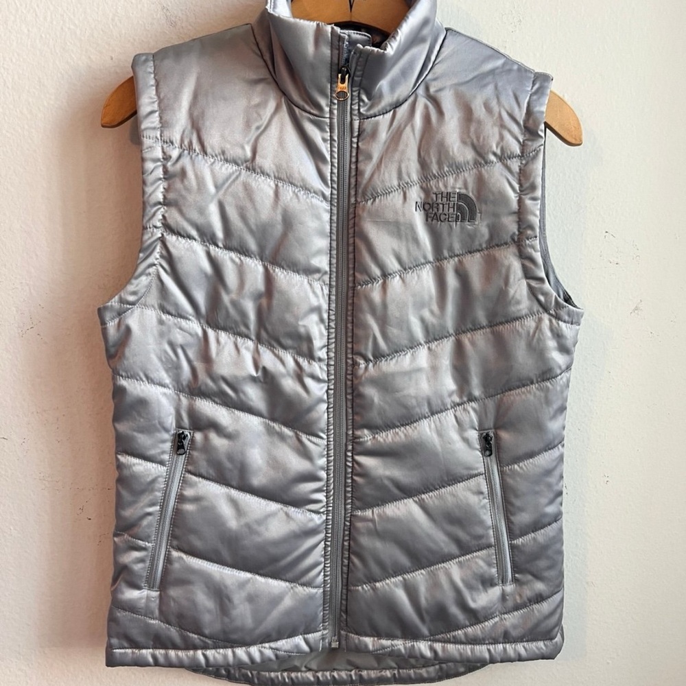 The North Face Metallic Gray Puffer Vest